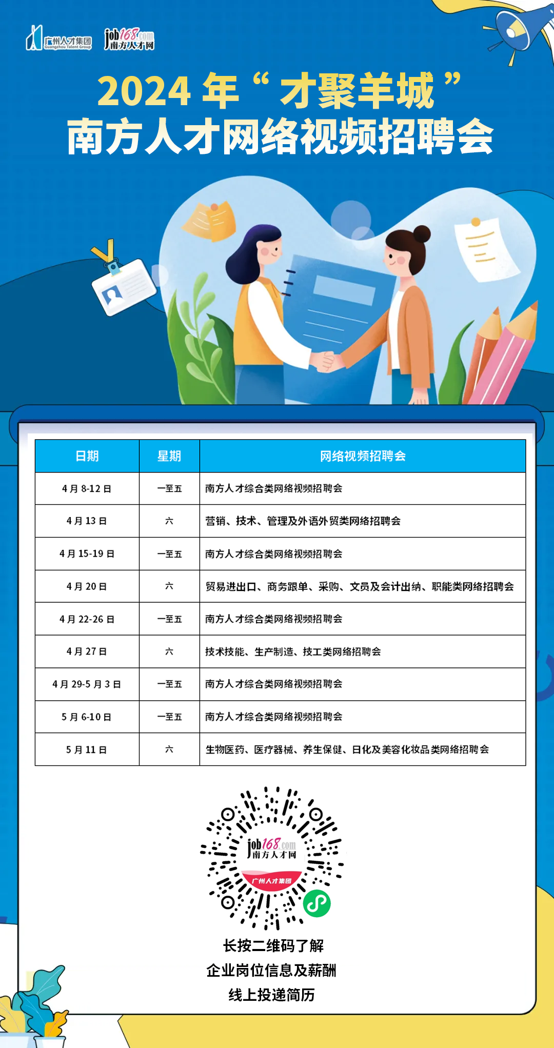 [2024年4月27日]广州技术技能、生产制造、技工类网络招聘会